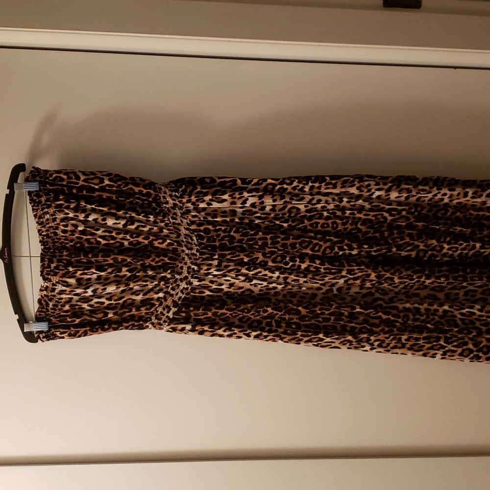 Cheetah print strapless jumpsuit